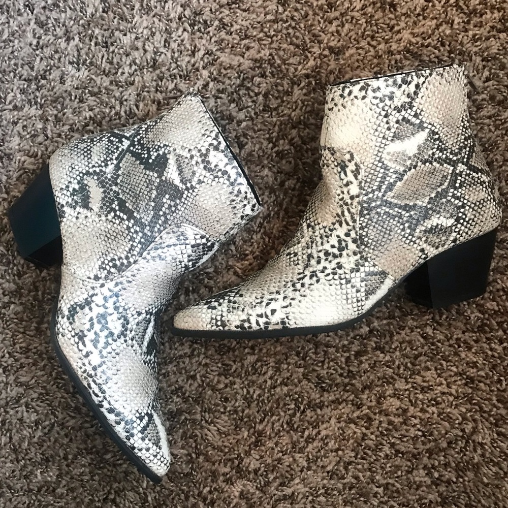 Snake Print Booties